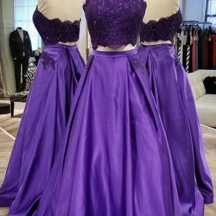 Gorgeous Purple Two Piece Applique ..