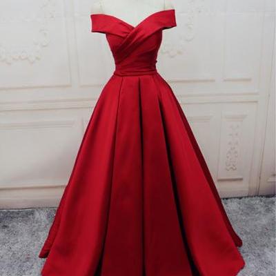 Gorgeous Red Off Shoulder Prom Dress,Long Evening Dress,Lace up Prom Dress,2018 Prom Dress