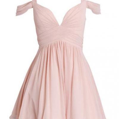 Elegant A-line Sweetheart Homecoming dress, Ruched Short Chiffon Bridesmaid Dress 