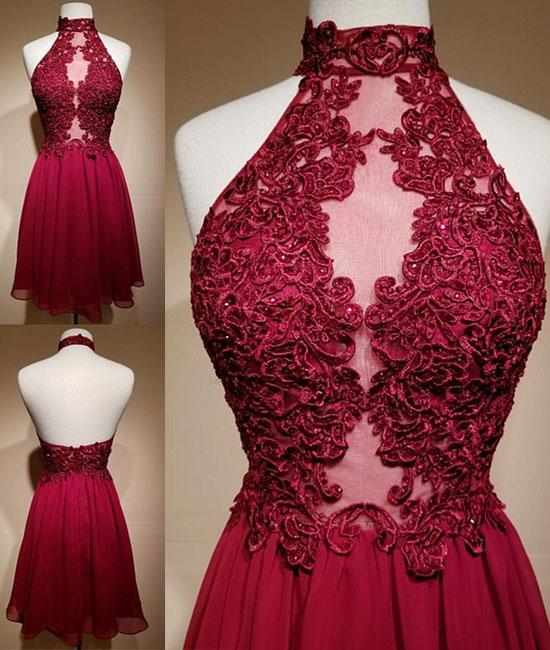 maroon grad dress