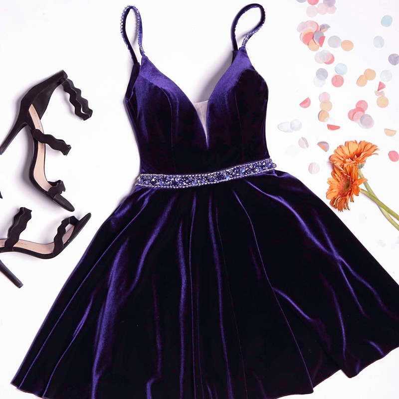 purple velvet skater dress