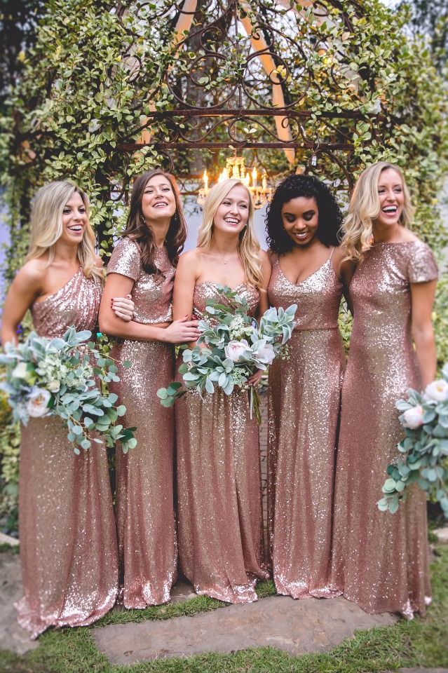 Metallic Bridesmaid Dresses