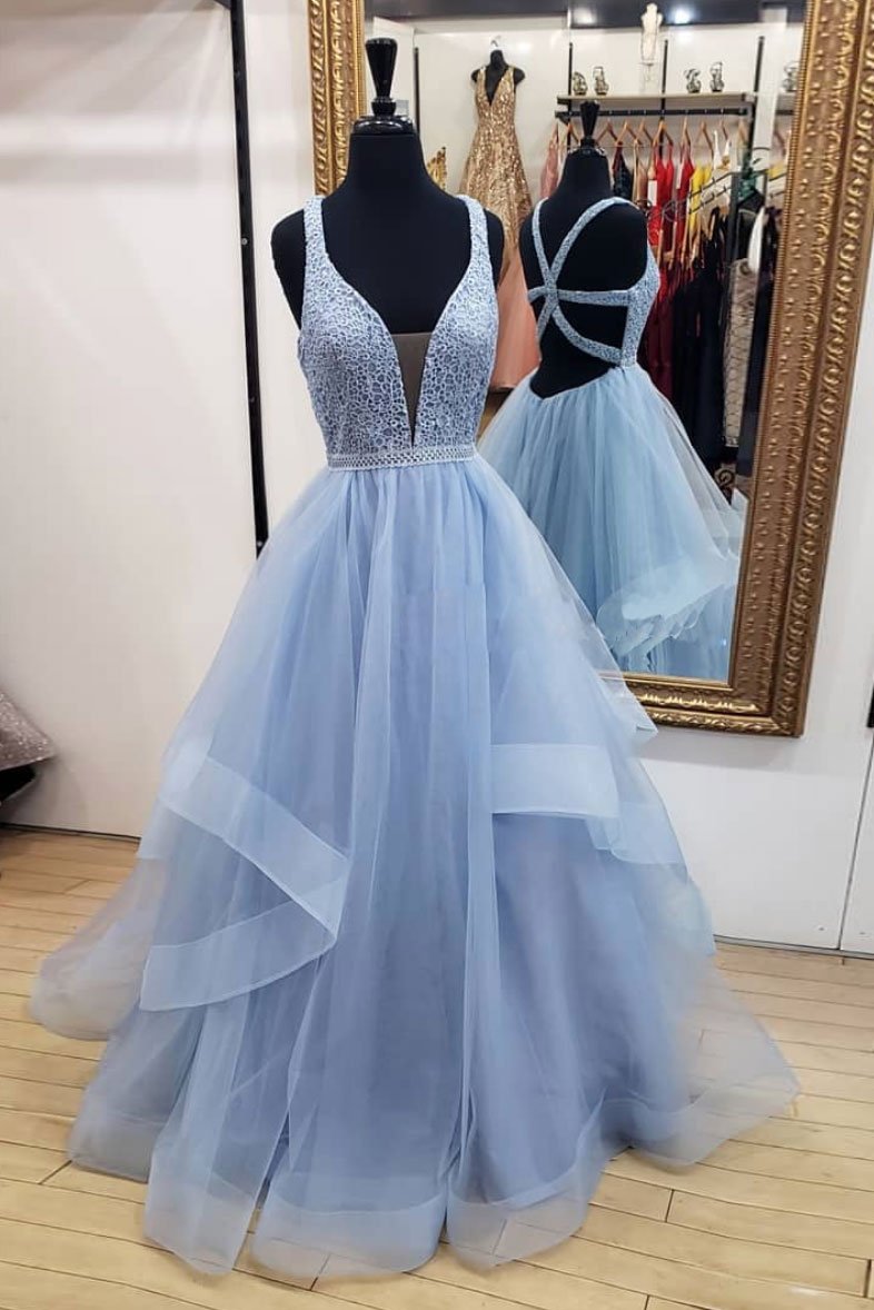 sexy blue prom dresses