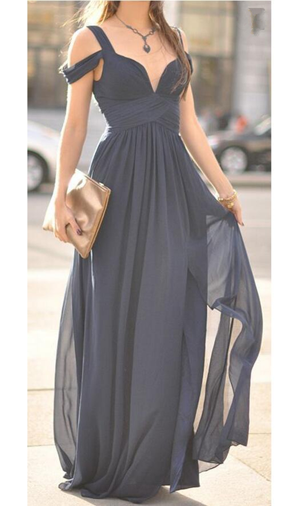 ocean of elegance navy blue maxi dress