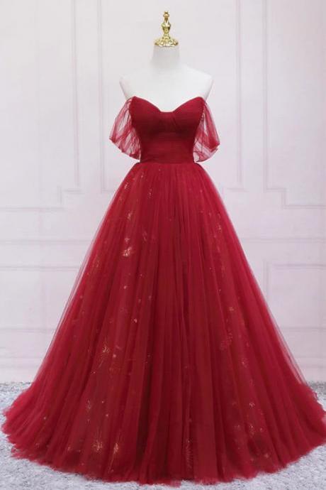 Red off shoulder sequins long prom dress formal evening gown