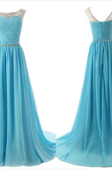 Chiffon Prom Dresses, Floor-Length Evening Dresses, Prom Dresses, A-Line Real Made Prom Dresses On Sale