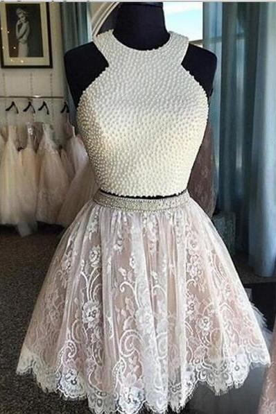 White Homecoming Dress,Lace Homecoming Gown,Tulle Homecoming Gowns,Ball Gown Party Dress,Short Prom Dresses,Lace Formal Dress
